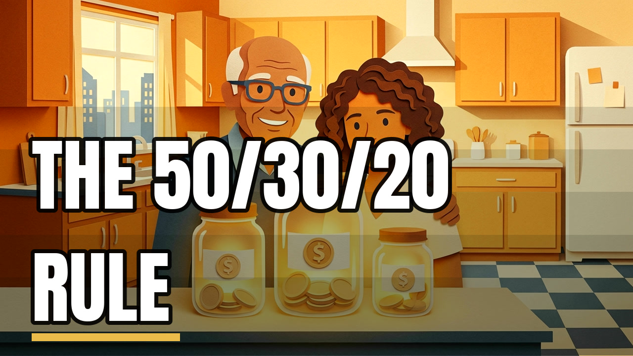 Demo thumbnail: The 50/30/20 rule (Personal finance, 2.5D illustrated)