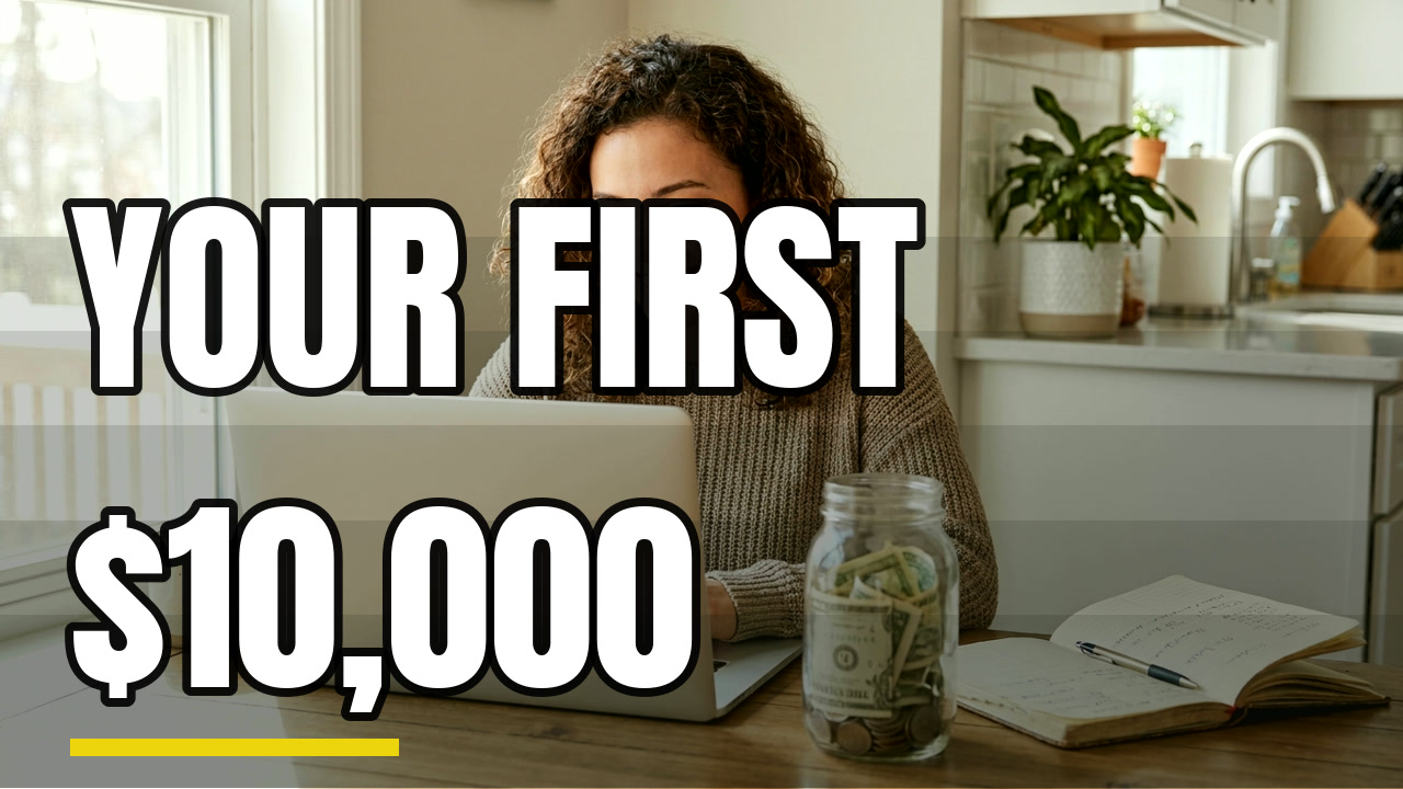 Demo thumbnail: Your first $10,000 (Personal finance, Bright explainer)