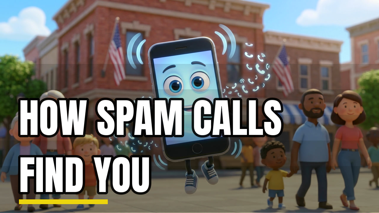 Demo thumbnail: How spam calls find you (Tech and AI, 3D animated look)
